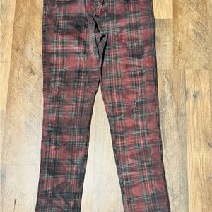Royal Bones  by Tripp nyc Red Plaid tie dye Skinny Jeans Sz 30